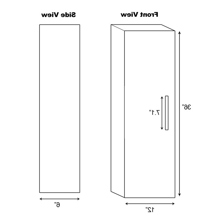 Latitude Run® 12'' W 36'' H Wall Mounted Frameless Medicine